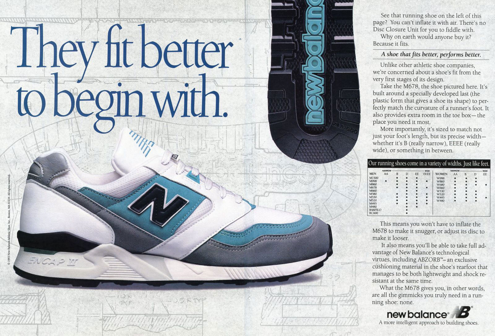 New Balance 1993 年懷舊廣告 “They fit better to begin with” A Day Magazine