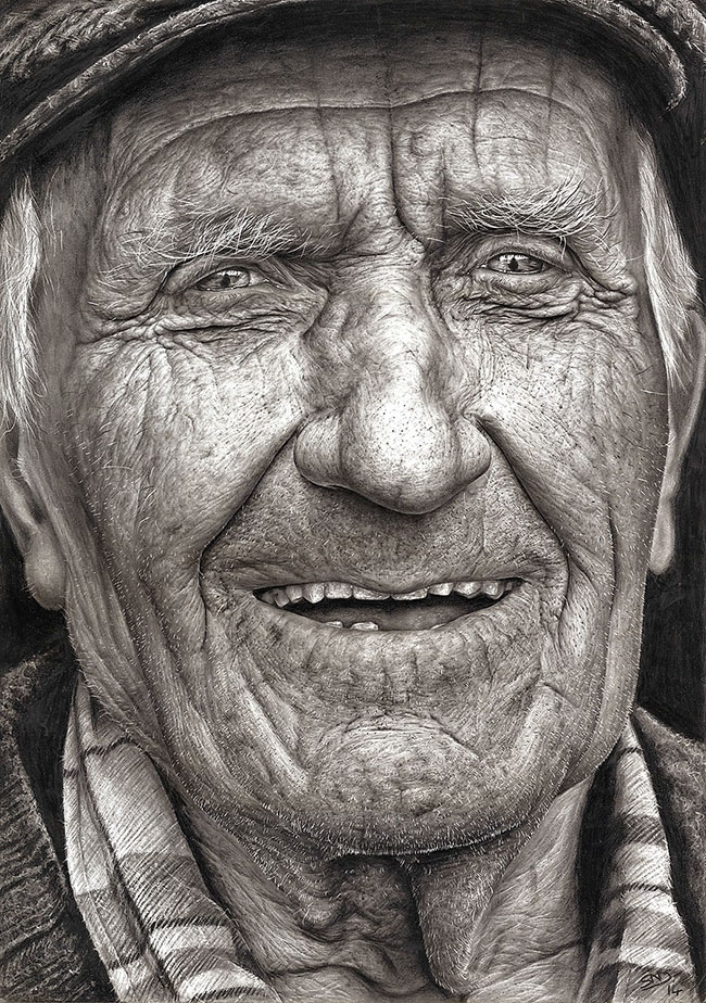 Sixteen-Year-Old Hyper-Realistic Pencil Portrait 1