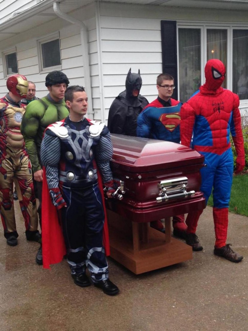 Superheroes funeral 1