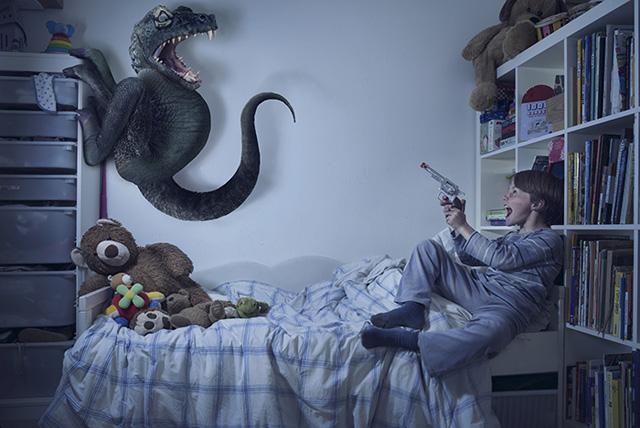 Imaginative Photographs Of Children Fighting Their Bedroom Monsters 1