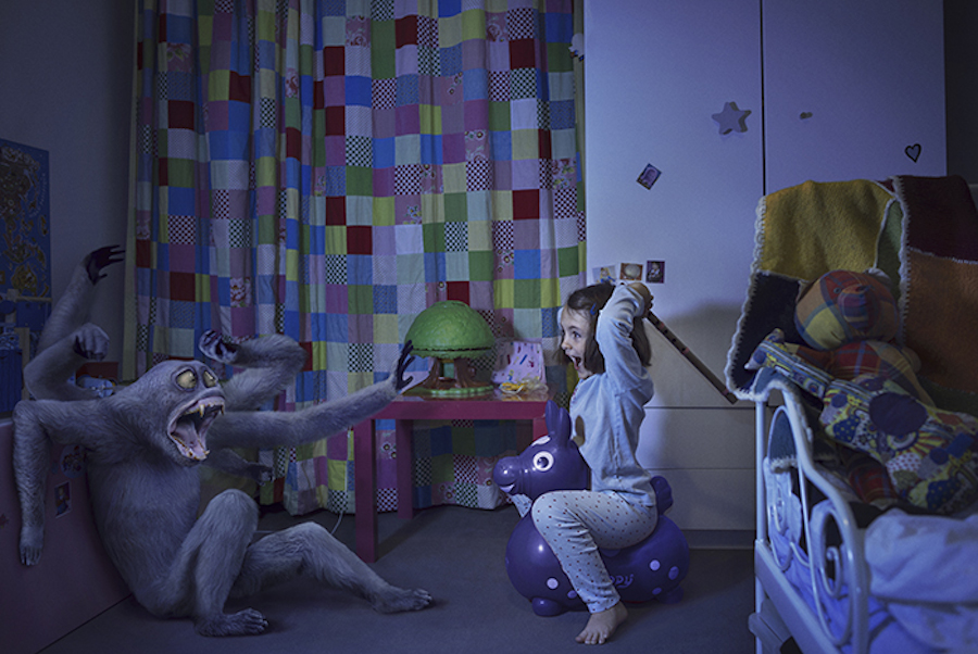 Imaginative Photographs Of Children Fighting Their Bedroom Monsters 3