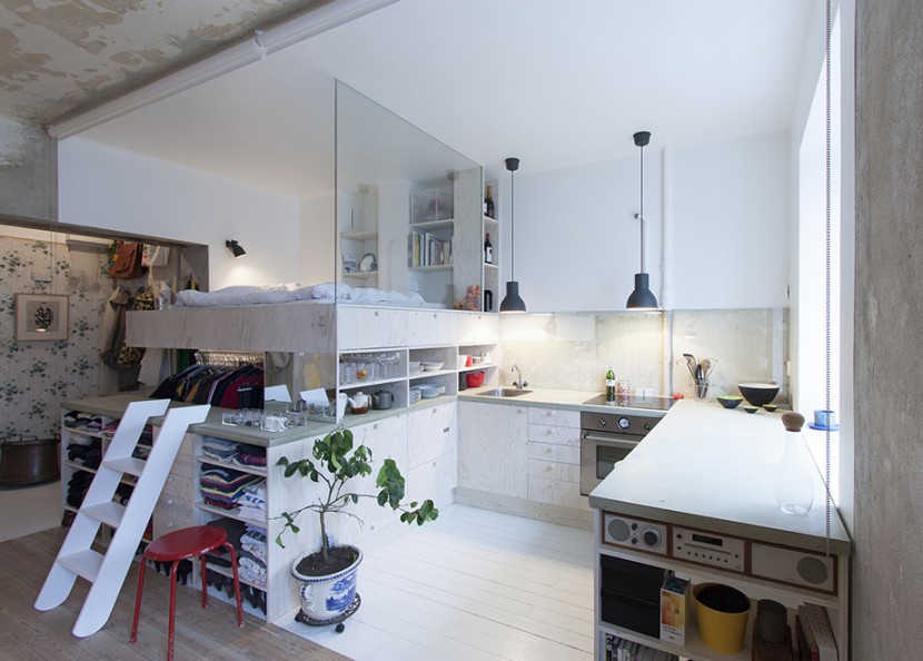 Tiny Former Storage Unit Transformed Into Lovely, Cozy Micro-Apartment 4