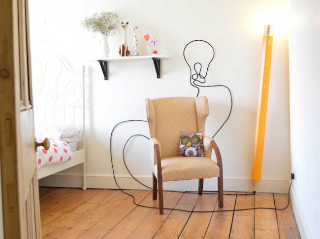 Floor Lamp Designed as a Giant Pencil 1