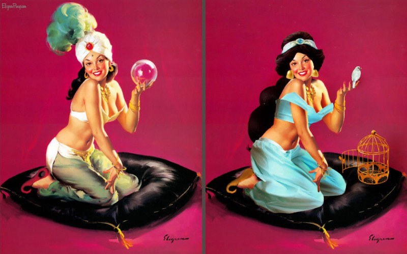 藝術家將天真無邪的迪士尼公主改造成性感動人的畫報女郎 5