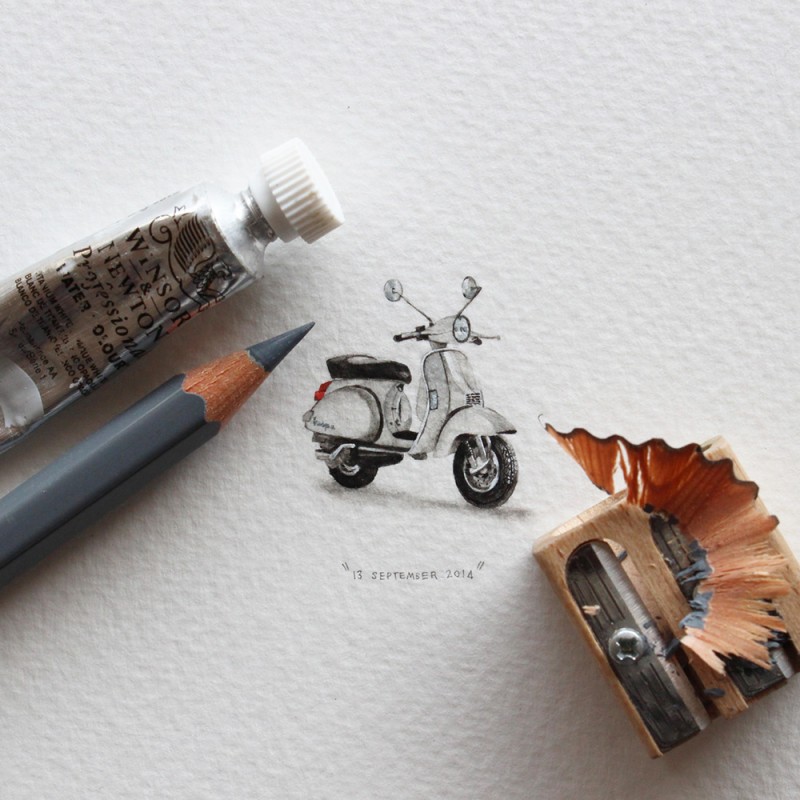 365 Postcards For Ants: Illustrator Creates One Mini Painting Per Day For A Year 9