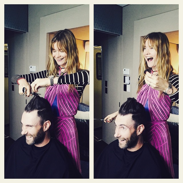 Behati Prinsloo Gives Adam Levine a Haircut, and It's Definitely Something—See the Before and After Pics! 2