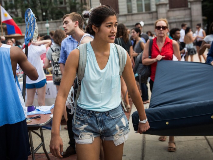 In awe of Emma Sulkowicz, who carried her mattress during her Columbia graduation 2
