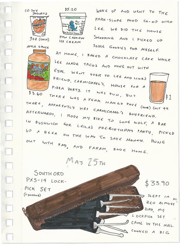 Writer Fills Journals With Drawings Of Everything He Bought In A Year 6
