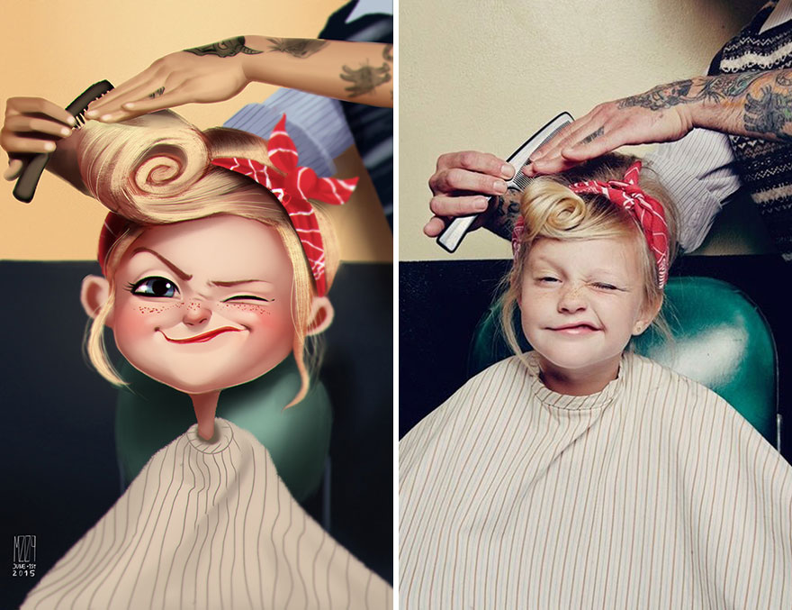 Artist Creates Playful Illustrations Based On Random Photos Of Strangers 8