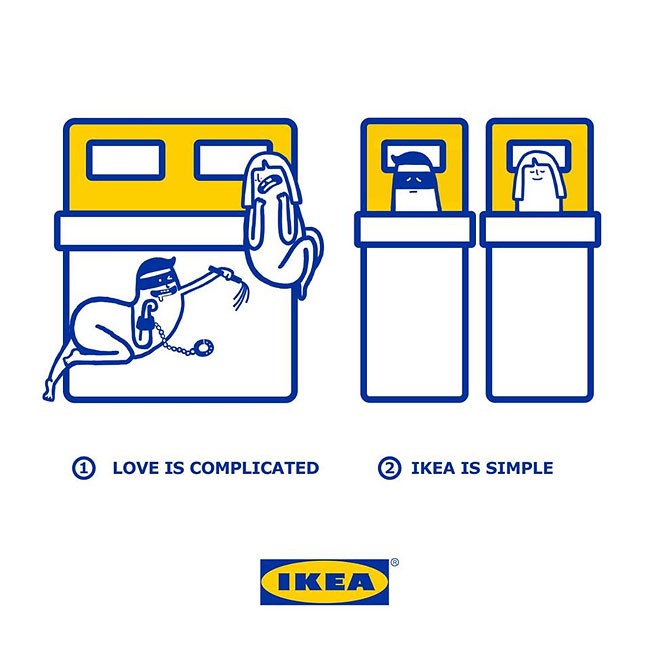 IKEA 幽默插圖，幫情侶解決「愛情」的各種現實問題！ 1