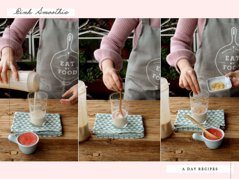 A Day Recipes : 5分鐘就能喝到的粉紅漩渦早餐Smoothie 4