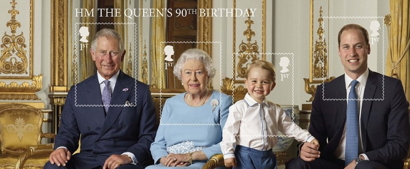 慶祝英國女王 90 歲生日，小王子 George 首次加入全家福紀念郵票！ 2