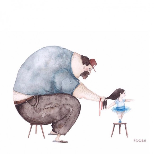 Dad & Little Girl：藝術家用插畫繪出父親與小女孩之間最暖心的成長陪伴！ 8