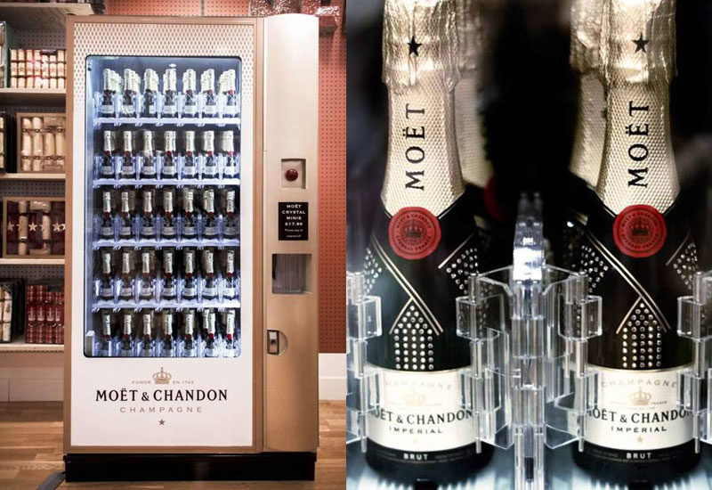 This Champagne vending machine serves you mini bottles Of Moet 1